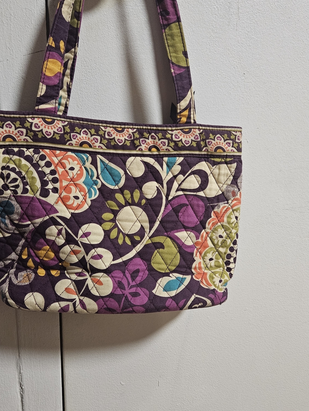 Vera Bradley Purple Floral Quilted Tote Bag